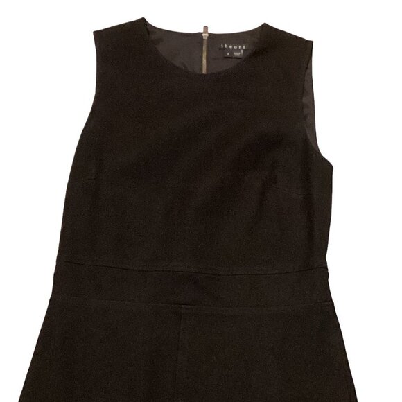 Theory Raneid NC_Jetty Sheath Dress Sz 2 Black Minimalist #226F - Picture 3 of 11